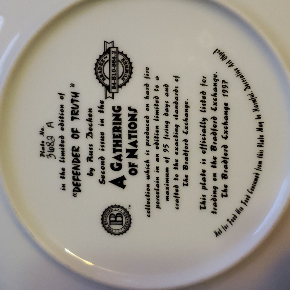Bradford Collector's Plate w/ Certificate of Authenticity - Picture 4 of 5